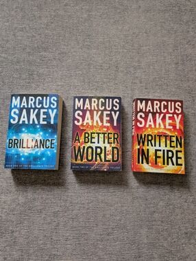 Book Trilogy Set Marcus Sakey Brilliance, A Better World, Written In Fire